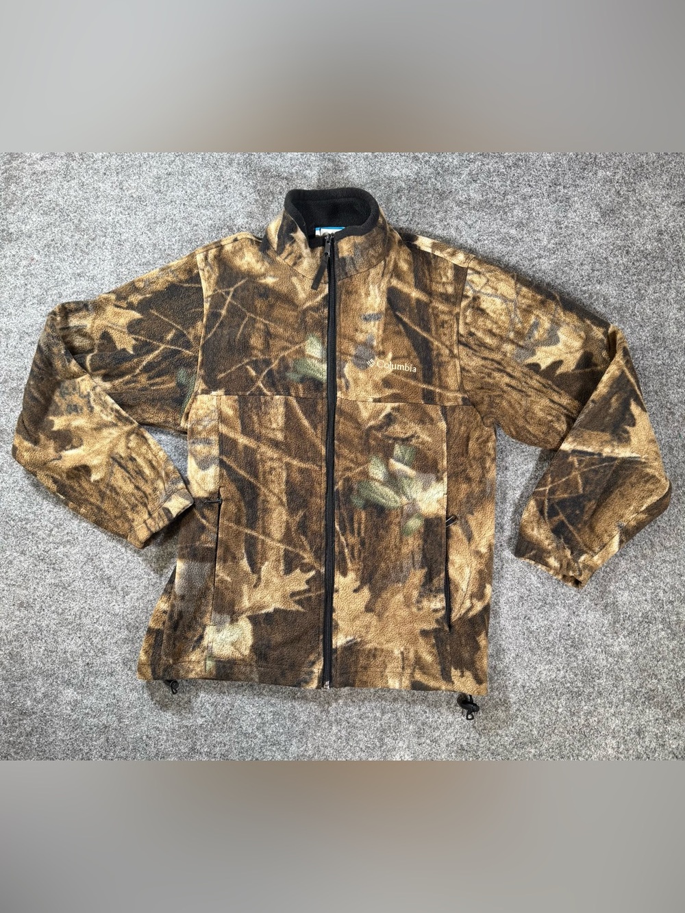 Columbia Camo Fleece Jacket Mens S Full Zip Hunting Mossy Oak Style Outdoor